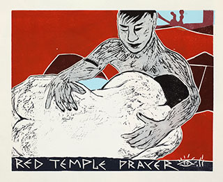Graphics_Red-Temple-Prayer_50x62cm_Linocut_2011