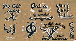 Paper_Du-går-de-ord-(Björling)_20x45cm_Ink,-gouache,-wrapping-paper_2006
